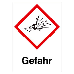 GHS-Symbol explosive Stoffe - Gefahr