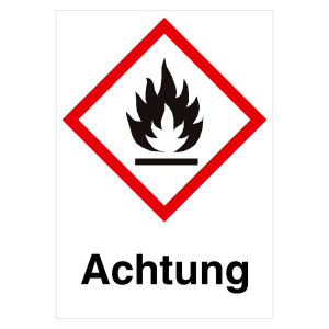 GHS-Symbol entzündbare Stoffe - Achtung