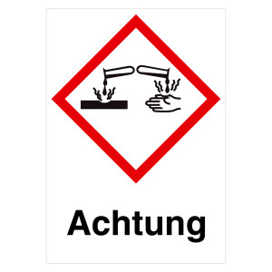 GHS-Symbol Hautätzend - Achtung