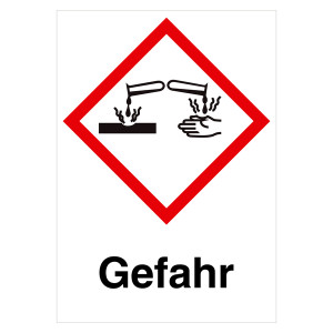 GHS-Symbol Hautätzend - Gefahr