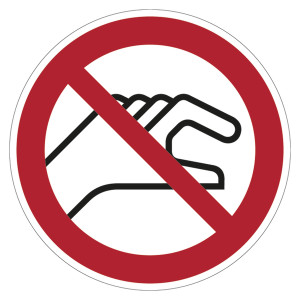 Verbotszeichen Hineinfassen verboten