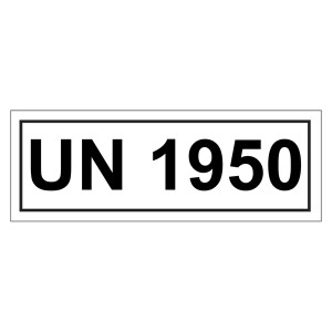 Gefahrzettel mit UN 1950