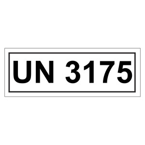 Gefahrzettel mit UN 3175
