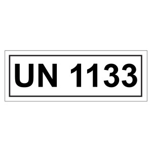Gefahrzettel mit UN 1133