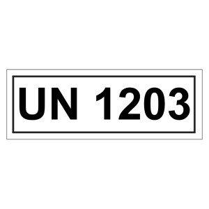 Gefahrzettel mit UN 1203