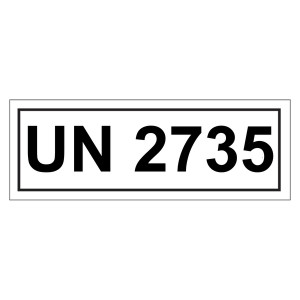 Gefahrzettel mit UN 2735