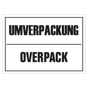 Verpackungskennzeichen Umverpackung, Overpack, Weiß
