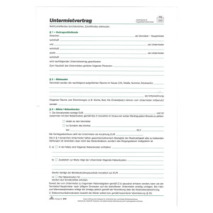 Untermietvertrag 4 Seiten 10er Pack