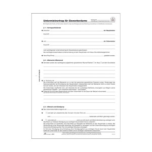 Untermietvertrag für Gewerberäume