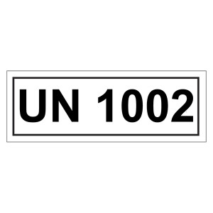Gefahrzettel mit UN 1002