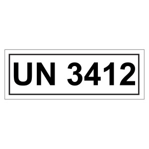Gefahrzettel mit UN 3412