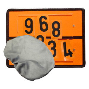 Warntafel blanko, orange, Stahlblech reflektierend ohne Halter, 400 x 300 mm inkl. Abdeckhaube und Ziffernsatz