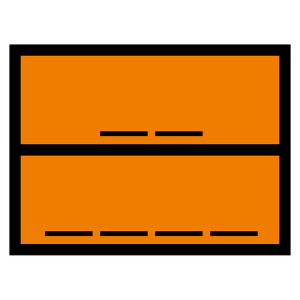Warntafel mit Eindruck, orange, 400 x 300 mm