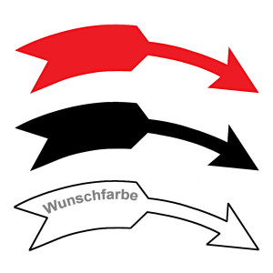 Richtungspfeil Drehrichtung rechts 112 x 32 mm