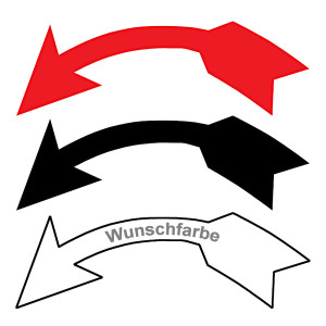 Richtungspfeil Drehrichtung links 68 x 22 mm