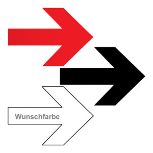Richtungspfeil 70 x 48 mm, Verklebungsrichtung frei