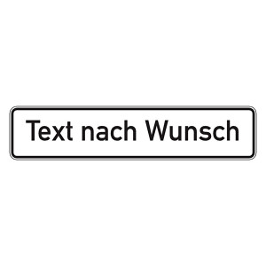Schild mit individuellem Text Aluminium geprägt und gelocht 520 x 110 mm