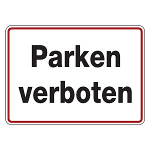 Verbotsschild Parken verboten Aluminium geprägt und gelocht 350 x 250 mm Einzelschild
