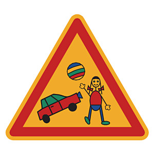 Hinweisschild "Spielende Kinder" Aluminium oder reflektierende Folie