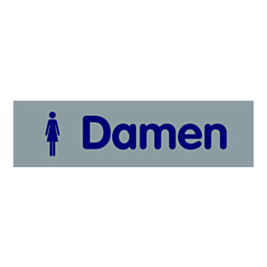 Türhinweisschild "Damen" kleine Figur Kunststoff selbstklebend 160 x 40 mm