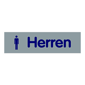 Türhinweisschild "Herren" kleine Figur Kunststoff selbstklebend 160 x 40 mm