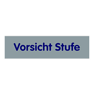 Türhinweisschild "Vorsicht Stufe" Kunststoff selbstklebend 80 x 20 mm