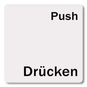 Schild "Drücken Push" Aluminium selbstklebend 60 x 60 mm