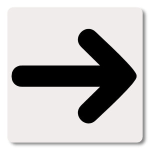 Schild "Pfeil" Aluminium selbstklebend 60 x 60 mm