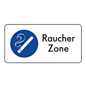 Hinweisschild Hängeschild "Raucher Zone" beidseitig bedruckt
