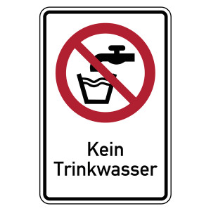 Verbotsschild Kombischild Kein Trinkwasser