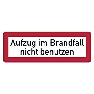 Feuerwehrzeichen Aufzug im Brandfall nicht benutzen DIN 4066