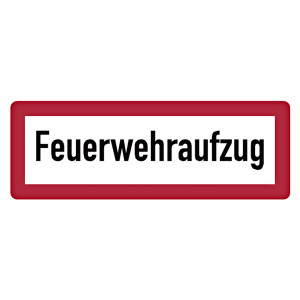Feuerwehrzeichen Feuerwehraufzug DIN 4066