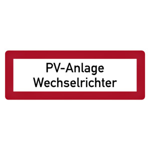 Feuerwehrzeichen PV-Anlage Wechselrichter DIN 4066