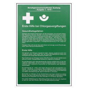 Erste Hilfe bei Chlorgasvergiftungen aus Aluminium geprägt und gelocht