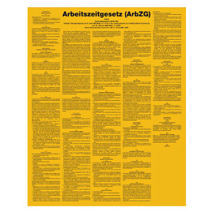 Arbeitszeitgesetz (ArbZG) aus Aluminium glatt