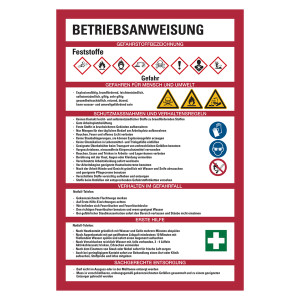 Betriebsanweisung für Feststoffe nach GHS