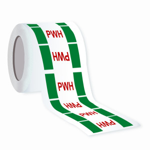 Kennzeichnung von Trinkwasserleitung - PWH (rot) - Aufkleber, Größe (BxL): 90 mm x 33 m