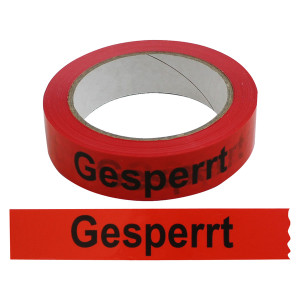 1 Rolle Klebeband "Gesperrt" 25 mm x 66 lfm