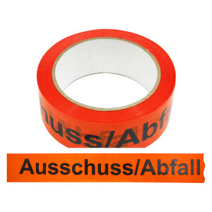 Klebeband Ausschuss/Abfall, Orange, Folie, 38 mm x 66 m, 1 Rolle