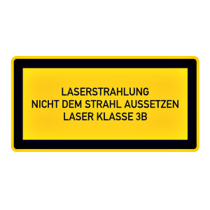 Hinweisschild "Laserstrahlung Nicht dem Strahl aussetzen Laser Klasse 3B"