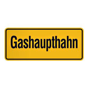 Hinweisschild "Gashaupthahn" 240 x 100 mm