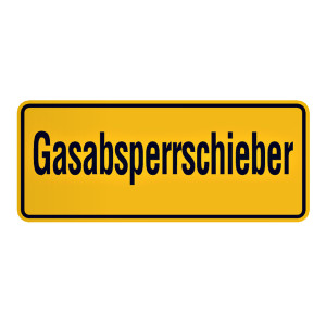 Hinweisschild "Gasabsperrschieber" 240 x 100 mm