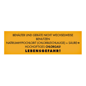 Hinweisschild "Behälter und Geräte nicht wechselweise benutzen" Folie 400 x 120 mm Einzeletikett