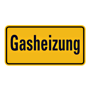 Hinweisschild "Gasheizung" Aufkleber, Folie 200 x 100 mm