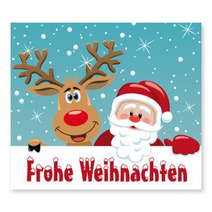 Weihnachtsaufkleber Rentier Größe 40 x 35 mm, 100 Stück auf Rolle, Haftfolie