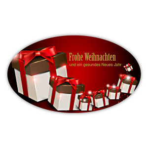 Weihnachtsaufkleber Weihnachten - Neues Jahr oval 60x35 mm, 100 Stück auf Rolle