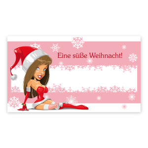Weihnachtsaufkleber Eine süße Weihnacht und Textfeld 74x42mm 100 Stück auf Rolle