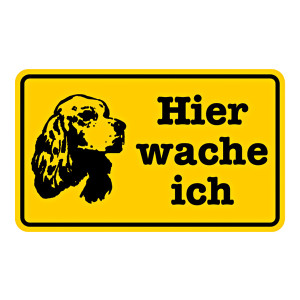 Grundstücksschild "Hier wache ich" Aluminium geprägt und gelocht 200 x 120 mm