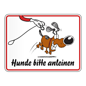 Grundstücksschild "Hunde bitte anleinen"