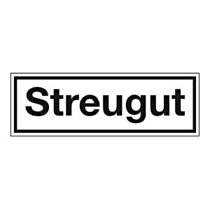 Grundstücksschild "Streugut" Aufkleber